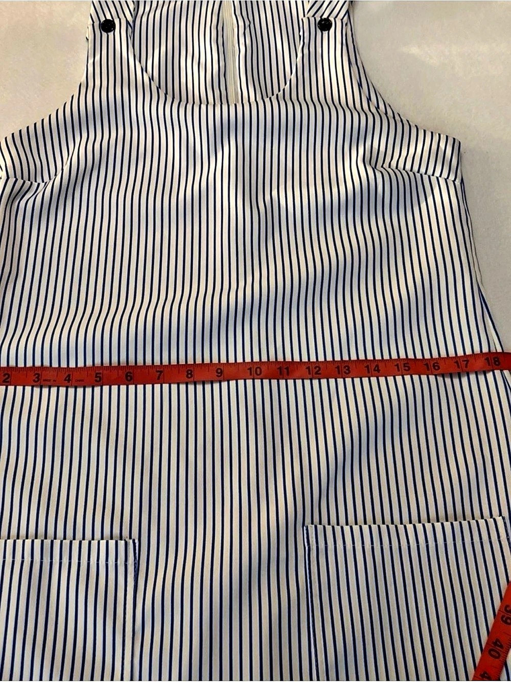 Shift Striped Dress in White & Blue Like New - Picture 6 of 7